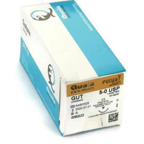Quala P00687 خيوط كرومية قابلة للامتصاص 5/0 C-3 18 12/Pk in Kuwait