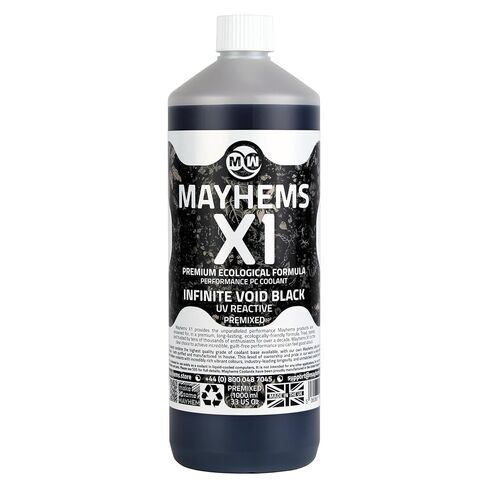 Mayhems - X1 Premixed PC Coolant - Computer Water Cooling Fluid - Liquid Cooling, Eco Friendly Series, UV Fluorescent Blue, 1 Litre, Ozone Clear Blue in Kuwait