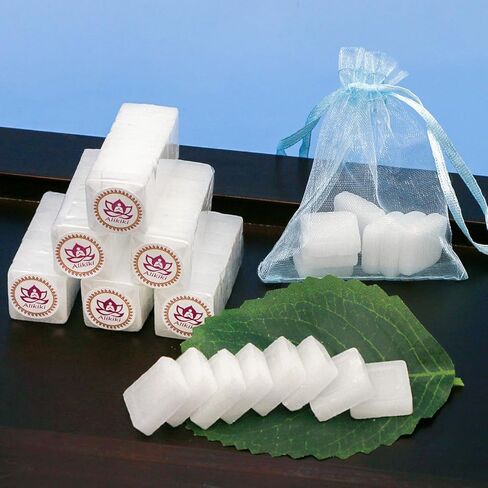 64-Tablets 1lb كتل الكافور الطبيعية-مكعبات الكافور النقية المكررة ل Pooja alcanfor الهندي للأجهزة اللوحية الدينية Kapoor لـ Pooja Olor Eliminator البخور المثالي الطقوس الهندية (454g) in Saudi Arabia