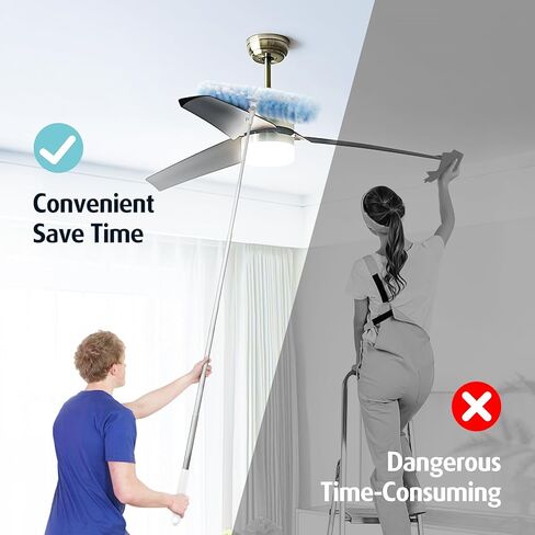 6 ft Extendable Duster Handle with 20 Refills, Compatible with Swiffer, Disposable Microfiber Dusting Pads for Home Cleaning, Ceiling, Fan, Window, Hard-to-Reach Areas in Saudi Arabia