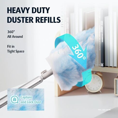 6 ft Extendable Duster Handle with 20 Refills, Compatible with Swiffer, Disposable Microfiber Dusting Pads for Home Cleaning, Ceiling, Fan, Window, Hard-to-Reach Areas in Saudi Arabia