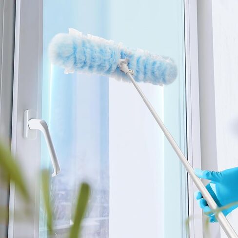 6 ft Extendable Duster Handle with 20 Refills, Compatible with Swiffer, Disposable Microfiber Dusting Pads for Home Cleaning, Ceiling, Fan, Window, Hard-to-Reach Areas in Saudi Arabia