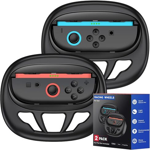 التبديل 2 عجلة القيادة متوافقة مع Joycon 2 Racing Wheel متوافق مع Mario Kart World/8 ملحقات Deluxe ، عجلات التوجيه متوافقة مع Nintendo Switch 2 in Kuwait