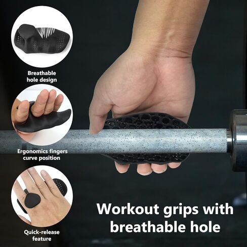 Biondolia Original Anti-Slip Workout Grips for Weight Lifting with Breathing Hole, Ergonomics Weight Grips for Women Hand Callus Protector Gym Gloves, Soft Rubber Gym Grips for Men Bodybuilding in Saudi Arabia