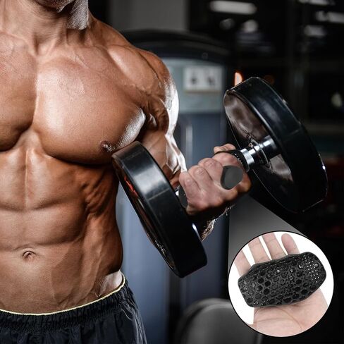 Biondolia Original Anti-Slip Workout Grips for Weight Lifting with Breathing Hole, Ergonomics Weight Grips for Women Hand Callus Protector Gym Gloves, Soft Rubber Gym Grips for Men Bodybuilding in Saudi Arabia