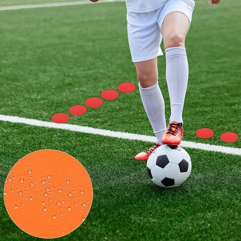 PATIKIL Spot Markers 4 Inch, 12 Pcs Non-Slip Floor Dots Agility Markers Flat Field Cones Poly Dots for Gym PE Speed Training Dance Soccer Basketball Sports, Orange/Purple/Yellow in Saudi Arabia