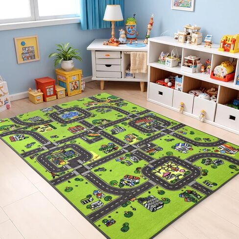 Terrug Kids Rug for Playroom, Educational Classroom Rug for Kids Room, Washable Nursery Rugs Non Slip Playroom Rugs Play Mat for Learning ABC Carpet, Numbers, Animal, Colors, Season, 3X5 Feet, Pink in Kuwait