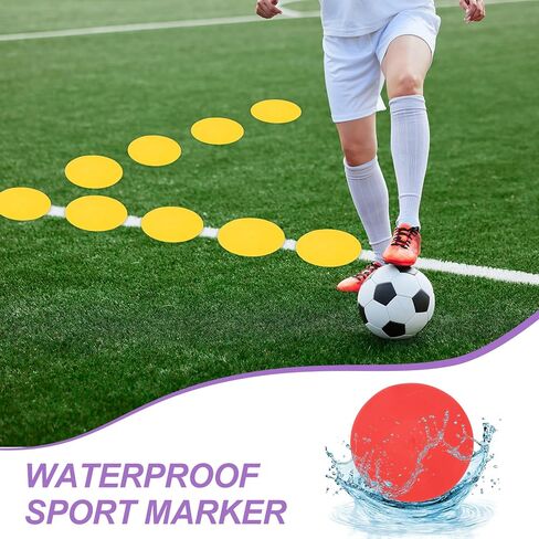 PATIKIL Spot Markers 9 Inch, 12 Pcs Non-Slip Floor Dots Agility Markers Flat Field Cones Poly Dots for Gym PE Speed Training Dance Soccer Basketball Sports, Red/Blue/Black in Saudi Arabia