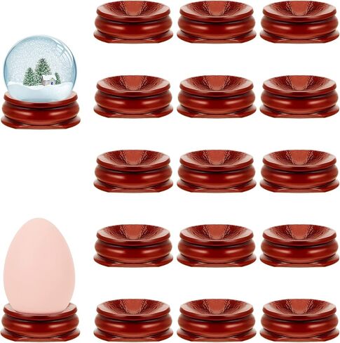 Taiyin 15 PCS Crystal حامل للأحجار المجال الخشبي معرض حامل الكريستال حمام البيض للكرة لبيض الكرة ديكور غلوستال (صغير) in Kuwait