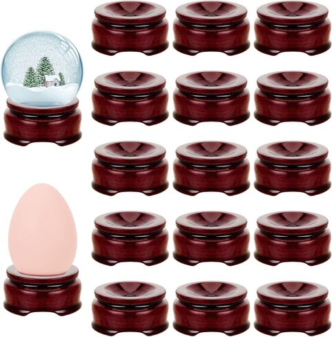Taiyin 15 PCS Crystal حامل للأحجار المجال الخشبي معرض حامل الكريستال حمام البيض للكرة لبيض الكرة ديكور غلوستال (صغير) in Kuwait