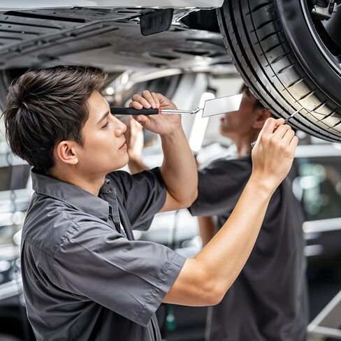 قطعتان من مرايا الفحص المتداخلة، مرآة ميكانيكية تلسكوبية مستطيلة بمقبض طويل، أداة فحص مرآة ميكانيكية قابلة للتمديد لفحص حالة السيارة in Kuwait