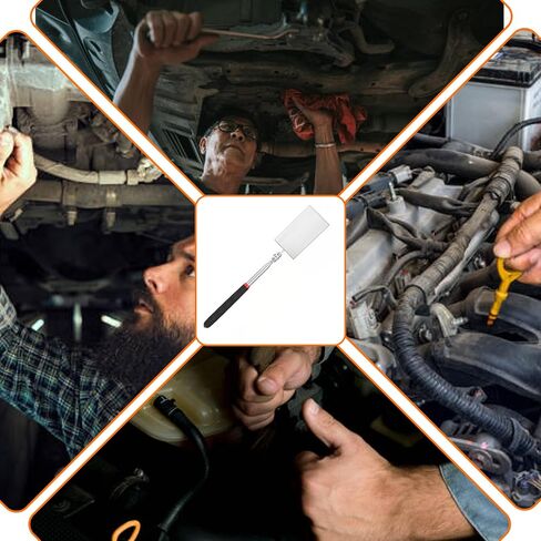 قطعتان من مرايا الفحص المتداخلة، مرآة ميكانيكية تلسكوبية مستطيلة بمقبض طويل، أداة فحص مرآة ميكانيكية قابلة للتمديد لفحص حالة السيارة in Kuwait