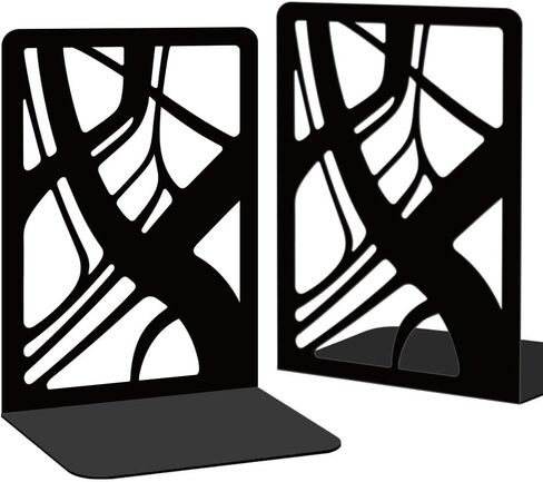 Musical Metal Book Ends Non-Skid Black Unique Bookend Decorative Heavy Book Ends for Shelves Heavy Duty Study Book Support Stoppers for Desk Musical Note 7x4.7x3.5 inch 1 Pairs/2 Pcs in Saudi Arabia
