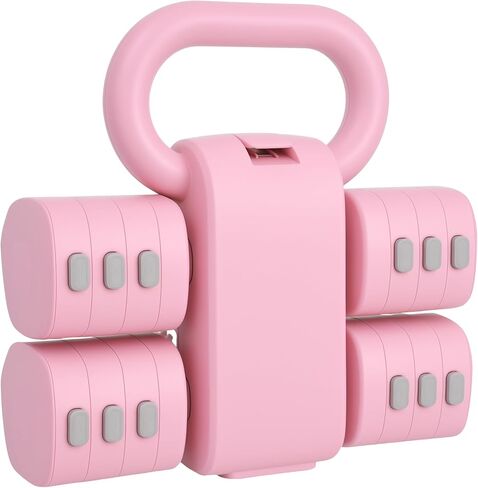 Adjustable Dumbbell Set of 2, 4 in 1 Free Weights for Women with Fast Adjustment, Home Gym & Outdoor Exercise Training, Includes 2.2lb 3.3lb 4.4lb 5.5lb Hand Weights, Compatible with Kettlebells in Saudi Arabia