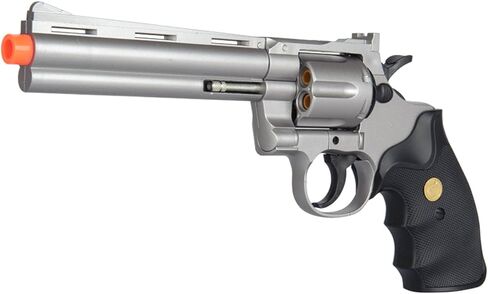 UKARMS Spring Airsoft Gun - 6 Shot 357 Magnum Revolver مع قذائف + 6 مم BBS (فضي) in Kuwait