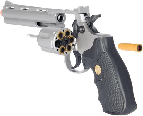 UKARMS Spring Airsoft Gun - 6 Shot 357 Magnum Revolver مع قذائف + 6 مم BBS (فضي) in Kuwait
