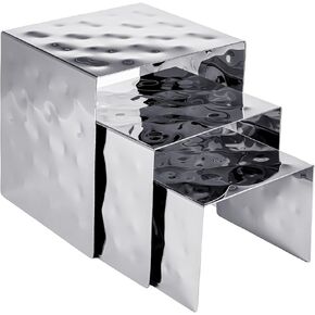 MorningRo مجموعة من 3 حامل عرض للساعة الرملية من الفولاذ المقاوم للصدأ لعرض الطعام ورف حامل لتقديم الطعام ومقتنيات الحلوى وأشكال المجوهرات والحفلات in Kuwait