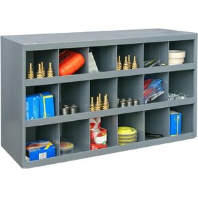 Durham 354-95 Gray Cold Rolled Steel 18 Opening Bin with Slope Self Design, 33-3/4" Width x 19-1/4" Height x 12" Depth in Kuwait