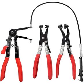 3Pcs Hose Clamp Pliers Tools Set, Remover Kit Includes 24" Long Reach Wire Spring Hose Clamp Plier, Angled Spring Clamp Pliers and Wide & Flat Band Hose Plier,for Car Fuel Oil Water Pipe Repair Tools in Kuwait