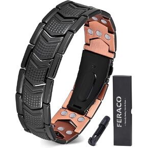 Feraco Copper Bracelet for Men 3X Strength,Magnetic Therapy Bracelet Copper Jewelry with Powerful 3800 Gauss Magnets in Kuwait
