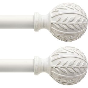 قضبان ستارة بوهو الخشبية للنوافذ من 48 إلى 84 بوصة ، 1 "قضيب ستارة النافذة الثقيلة القابلة للتعديل مع نهائيات الحبوب الخشبية المقلدة ، مجموعة القضبان الزخرفية الريفية ، الحجم: 36-88 '' in Kuwait