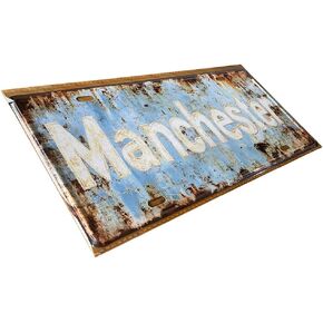 Vintage Metal City Sign England landmark Metal Plaque Manchester in Saudi Arabia