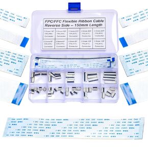 طقم موصل كابل شريط موصل FFC FPC 0.5 مم، موصل ffc-fpc 4P 6P 8P 10P 12P 14P 16P 20P 30P 40P، كابل مسطح مرن بطول 150 مم من النوع B (SH-0.5-RS-B) in Kuwait