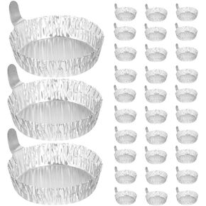 طبق وزن من الألومنيوم من هيموبلو مع مقبض بمقياس 1.97 × 1.85 × 0.55 بوصة لقياس المسحوق الدقيق والسائل في المعمل للاستخدام في قوارب الوزن للاستعمال مرة واحدة in Kuwait