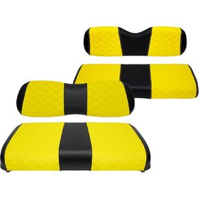 Golf Cart Seat Covers Front and Rear Waterproof and Sun Resistant Marine Grade Vinyl Leather Seat Cover Accessories for EZGO TXT 1994-2013, Black(4PCS) in Kuwait