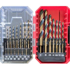 Top Parts Select Titanium Nitride Coated Drill Bit Set, 135 Degree Double Bevel Point, 21-Piece in Saudi Arabia
