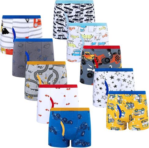 Big Elephant Boys 'Boxer Boxer Boxer 10 Packs ، Toddler 100 ٪ Cotton Dinosaur Brint Intelder ، Soft and Breatable ، أحجام 3T-10y in Saudi Arabia
