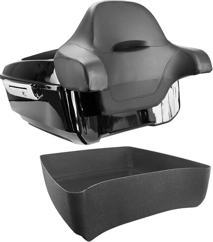 Yhmoto 13.7 "King Tour Pack Trunk+حول مسند الظهر+رف الأمتعة المناسب لـ Harley Davidson Touring Road King ، Road Glide ، Street Glide ، CVO 2014-2024 (Set B) in Kuwait
