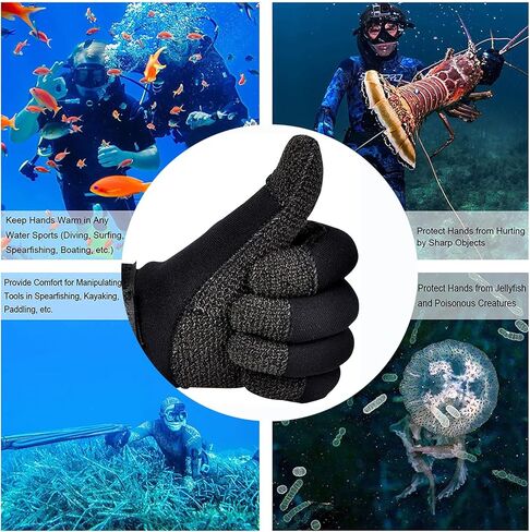 WYYHAA 3/5MM Diving Gloves, Adjustable Keep Warm Neoprene Wetsuit Gloves for Underwater Hunting Non-Slip Spearfishing Surfing Kayaking in Saudi Arabia
