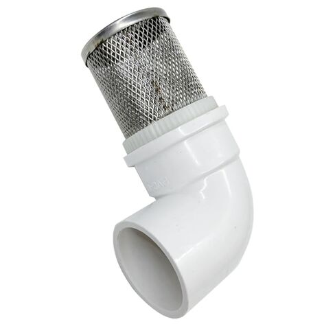 AIMCOCO 1" Stainless Steel Filter Cover Connected to 90 Degree Elbow DN25 PVC 32mm Water Pipe,White PVC Pipe Screens Suction Strainer Used to Remove Debris and Reduce Solid Entry（1pcs） in Saudi Arabia
