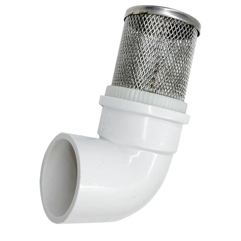AIMCOCO 1" Stainless Steel Filter Cover Connected to 90 Degree Elbow DN25 PVC 32mm Water Pipe,White PVC Pipe Screens Suction Strainer Used to Remove Debris and Reduce Solid Entry（1pcs） in Saudi Arabia