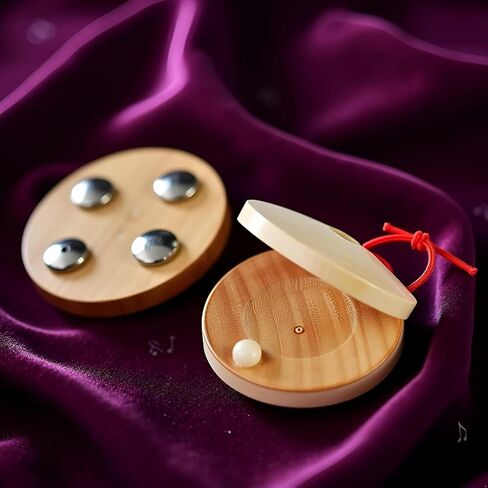 Wooden Castanet, Percussion Instrument - 2Pcs Hand Finger Castanets, Wood Castanets Classroom DIY Rhythm Music Musical Instrument in Saudi Arabia