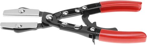 QWORK 10" Automatic Locking Ratcheting Hose Pinch Off Pliers, Heavy-Duty Swivel Jaw Clamp Tool for Fuel, Heater & Radiator Hoses up to 1" OD, Comfort Grip Handles in Saudi Arabia