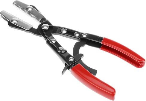 QWORK 10" Automatic Locking Ratcheting Hose Pinch Off Pliers, Heavy-Duty Swivel Jaw Clamp Tool for Fuel, Heater & Radiator Hoses up to 1" OD, Comfort Grip Handles in Saudi Arabia