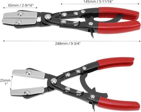 QWORK 10" Automatic Locking Ratcheting Hose Pinch Off Pliers, Heavy-Duty Swivel Jaw Clamp Tool for Fuel, Heater & Radiator Hoses up to 1" OD, Comfort Grip Handles in Saudi Arabia