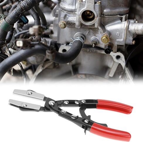 QWORK 10" Automatic Locking Ratcheting Hose Pinch Off Pliers, Heavy-Duty Swivel Jaw Clamp Tool for Fuel, Heater & Radiator Hoses up to 1" OD, Comfort Grip Handles in Saudi Arabia
