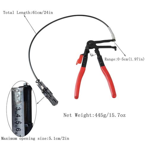 مجموعة أدوات كماشة مشبك خرطوم من 3 قطع، طقم إزالة يتضمن زرادية مشبك خرطوم زنبركي طويل الوصول بطول 24 بوصة، كماشة مشبك زنبركي بزاوية وزردية خرطوم عريضة ومسطحة، لأدوات إصلاح أنابيب المياه وزيت وقود السيارة in Kuwait