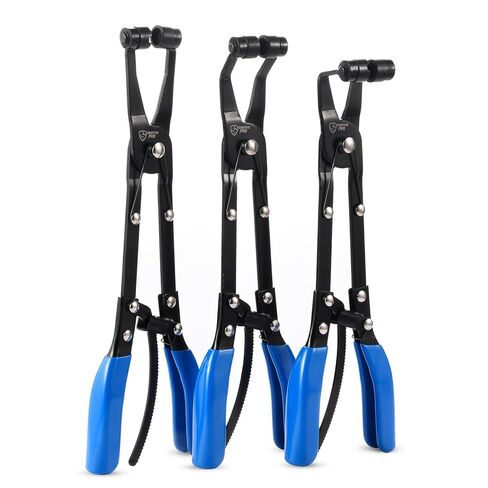SMOTIVEPRO 3-Piece Hose Clamp Pliers Set with Locking Assist - 45°/90°/Straight Heads & Rotatable Clamp Jaw - Professional Hose Clamp Tool for 1.1"-2.3" (3-6cm) Hose Clamps in Saudi Arabia