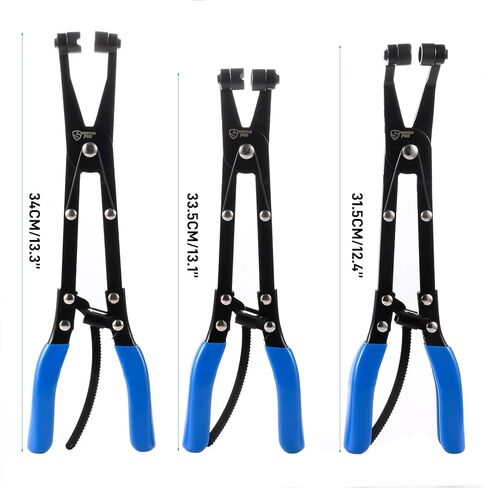 SMOTIVEPRO 3-Piece Hose Clamp Pliers Set with Locking Assist - 45°/90°/Straight Heads & Rotatable Clamp Jaw - Professional Hose Clamp Tool for 1.1"-2.3" (3-6cm) Hose Clamps in Saudi Arabia