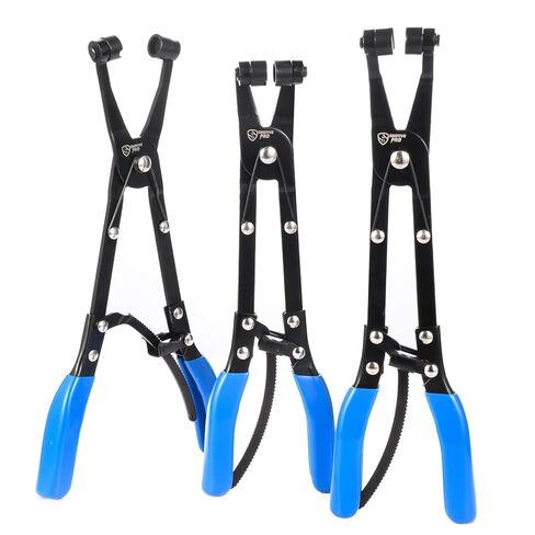 SMOTIVEPRO 3-Piece Hose Clamp Pliers Set with Locking Assist - 45°/90°/Straight Heads & Rotatable Clamp Jaw - Professional Hose Clamp Tool for 1.1"-2.3" (3-6cm) Hose Clamps in Saudi Arabia