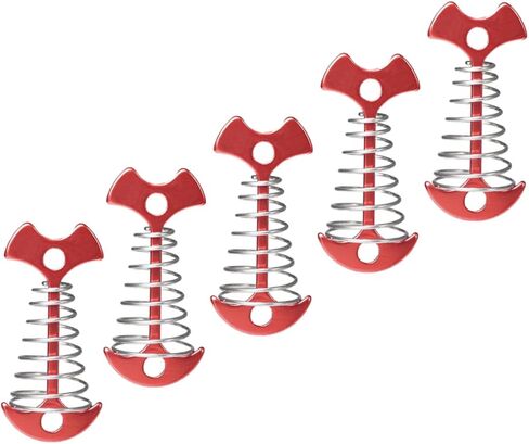 TOBBOMEY 5 قطع من أوتاد خيمة هيكل السمكة المحمولة في الهواء الطلق، أبازيم أظافر زنبركية للتخييم، مشابك قابلة للتعديل، نايلون قوي مناسب للخيام والمظلات in Kuwait