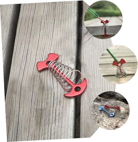 TOBBOMEY 5 قطع من أوتاد خيمة هيكل السمكة المحمولة في الهواء الطلق، أبازيم أظافر زنبركية للتخييم، مشابك قابلة للتعديل، نايلون قوي مناسب للخيام والمظلات in Kuwait