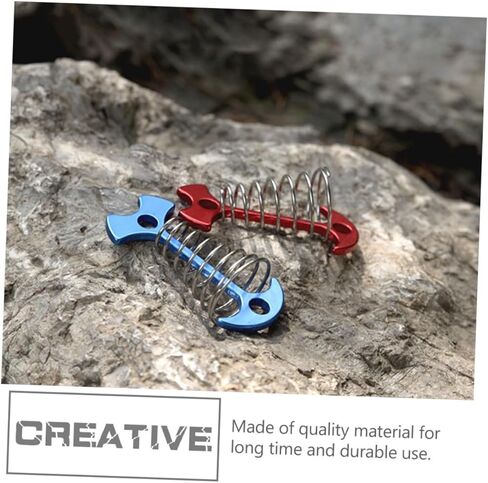 TOBBOMEY 5 قطع من أوتاد خيمة هيكل السمكة المحمولة في الهواء الطلق، أبازيم أظافر زنبركية للتخييم، مشابك قابلة للتعديل، نايلون قوي مناسب للخيام والمظلات in Kuwait