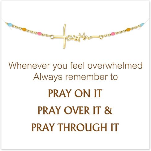 Faith Cross Bracelet for Women,S925 Sterling Silver Christian Jewelry Confirmation Baptism and Jesus Gifts for Women, Religious Gifts for Daughter Sister Wife Mom Grandmother Friend in Kuwait