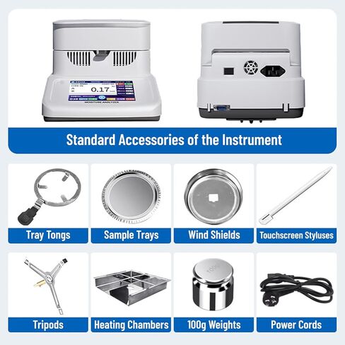 110V Moisture Balance Halogen Heating Lab Moisture Tester Machine Intuitive Touch Screen English 60g/120g/0.001% Menu Balance Meter for Rapid Moisture Test (60g/0.001) in Saudi Arabia