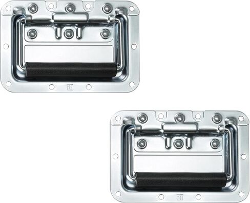 Adam Hall Hardware 34082 M2 AH - 2X Steel Folding Handles in Installation Tray 8 mm Deep in Saudi Arabia